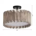Callio Rustic Distressed White Wood Drum Semi Flush Mount Ceiling Light Callio Rustic Distressed White Wood Drum Semi Flush Mount Ceiling Light