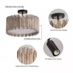 Callio Rustic Distressed White Wood Drum Semi Flush Mount Ceiling Light Callio Rustic Distressed White Wood Drum Semi Flush Mount Ceiling Light