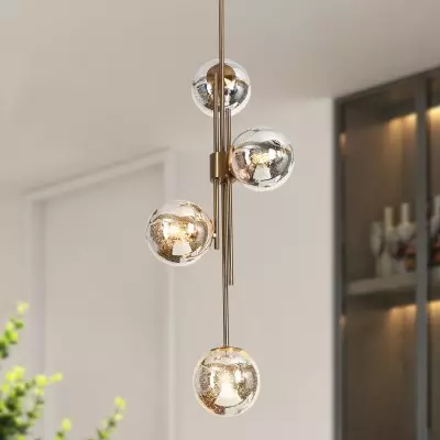Beaufort Modern Gold 4-Light Orb Mercury Glass Chandelier Beaufort Modern Gold 4-Light Orb Mercury Glass Chandelier