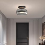 Dordelia Modern Led Drum Grey Fluted Glass Ceiling Light Dordelia Modern Led Drum Grey Fluted Glass Ceiling Light