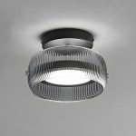 Dordelia Modern Led Drum Grey Fluted Glass Ceiling Light Dordelia Modern Led Drum Grey Fluted Glass Ceiling Light