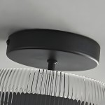 Dordelia Modern Led Drum Grey Fluted Glass Ceiling Light Dordelia Modern Led Drum Grey Fluted Glass Ceiling Light