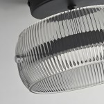 Dordelia Modern Led Drum Grey Fluted Glass Ceiling Light Dordelia Modern Led Drum Grey Fluted Glass Ceiling Light