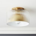 Alius Farmhouse Brass Ribbed Glass Flush Mount Ceiling Light Alius Farmhouse Brass Ribbed Glass Flush Mount Ceiling Light