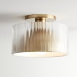 Alius Farmhouse Brass Ribbed Glass Flush Mount Ceiling Light Alius Farmhouse Brass Ribbed Glass Flush Mount Ceiling Light