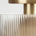 Alius Farmhouse Brass Ribbed Glass Flush Mount Ceiling Light Alius Farmhouse Brass Ribbed Glass Flush Mount Ceiling Light