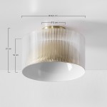 Alius Farmhouse Brass Ribbed Glass Flush Mount Ceiling Light Alius Farmhouse Brass Ribbed Glass Flush Mount Ceiling Light