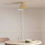 Alius Farmhouse Brass Ribbed Glass Flush Mount Ceiling Light Alius Farmhouse Brass Ribbed Glass Flush Mount Ceiling Light