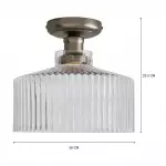 Bramwell Industrial Ribbed Glass Flush Mount Ceiling Light Bramwell Industrial Ribbed Glass Flush Mount Ceiling Light
