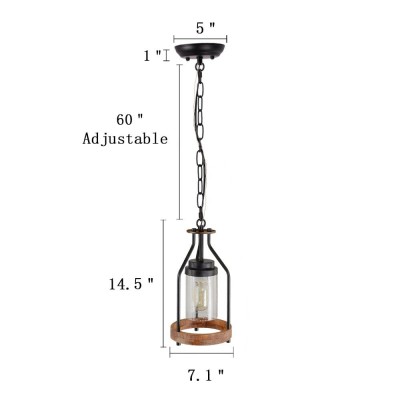 Doran Farmhouse Black Cage Cylinder Glass Pendant Light Doran Farmhouse Black Cage Cylinder Glass Pendant Light