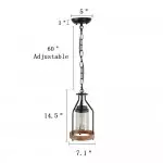 Doran Farmhouse Black Cage Cylinder Glass Pendant Light Doran Farmhouse Black Cage Cylinder Glass Pendant Light