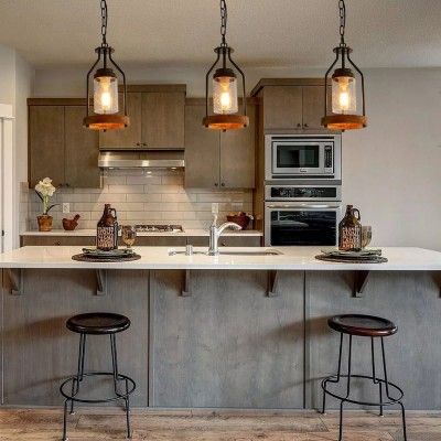 Doran Farmhouse Black Cage Cylinder Glass Pendant Light Doran Farmhouse Black Cage Cylinder Glass Pendant Light