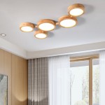 Phelith Modern Multi Heads Wood LED Ceiling Light Phelith Modern Multi Heads Wood LED Ceiling Light