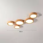 Phelith Modern Multi Heads Wood LED Ceiling Light