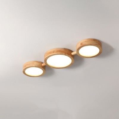 Phelith Modern Multi Heads Wood LED Ceiling Light