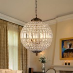 Dion Luxury French Antique Brass Crystal Globe Chandelier