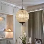 Dion Luxury French Antique Brass Crystal Globe Chandelier