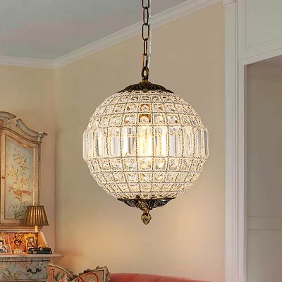 Dion Luxury French Antique Brass Crystal Globe Chandelier Dion Luxury French Antique Brass Crystal Globe Chandelier