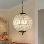 Dion Luxury French Antique Brass Crystal Globe Chandelier