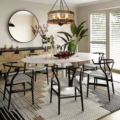 Blythe Rustic Industrial 5-Light Drum Chandelier