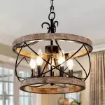 Cael Farmhouse Drum Wood Chandelier Cael Farmhouse Drum Wood Chandelier