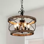 Cael Farmhouse Drum Wood Chandelier Cael Farmhouse Drum Wood Chandelier
