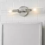 Alice Farmhouse Transparent Ribbed Glass Double Tube Sconce