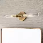 Alice Farmhouse Transparent Ribbed Glass Double Tube Sconce