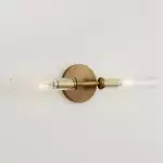 Alice Farmhouse Transparent Ribbed Glass Double Tube Sconce