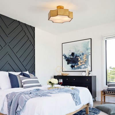 Alden 3-Light Drum Shade Semi Flush Mount