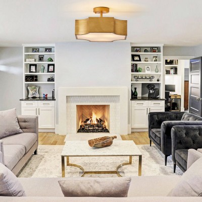 Alden 3-Light Drum Shade Semi Flush Mount