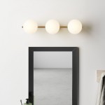 Larian White Glass Globe Bathroom Vanity Light