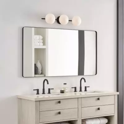 Larian White Glass Globe Bathroom Vanity Light Larian White Glass Globe Bathroom Vanity Light