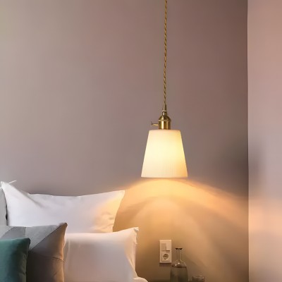 Carlo KiKi Fluted Ceramic Brass Pendant Light Carlo KiKi Fluted Ceramic Brass Pendant Light