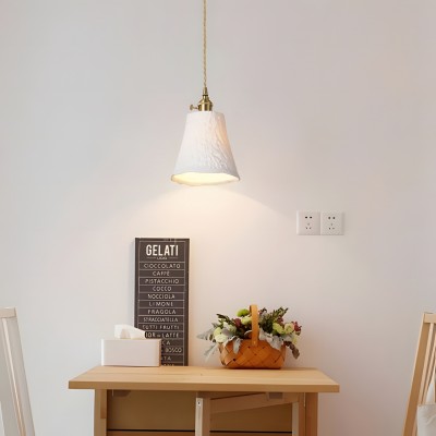 Carlo KiKi Fluted Ceramic Brass Pendant Light Carlo KiKi Fluted Ceramic Brass Pendant Light