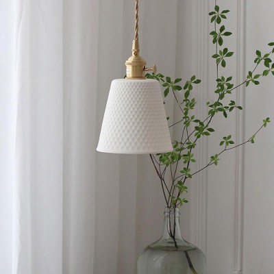 Carlo KiKi Fluted Ceramic Brass Pendant Light Carlo KiKi Fluted Ceramic Brass Pendant Light