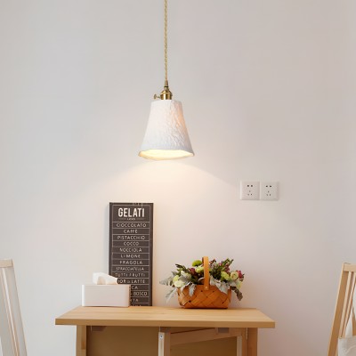 Carlo KiKi Fluted Ceramic Brass Pendant Light Carlo KiKi Fluted Ceramic Brass Pendant Light