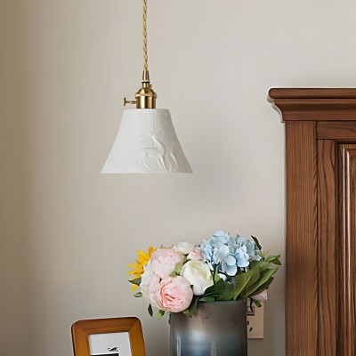 Carlo KiKi Fluted Ceramic Brass Pendant Light Carlo KiKi Fluted Ceramic Brass Pendant Light