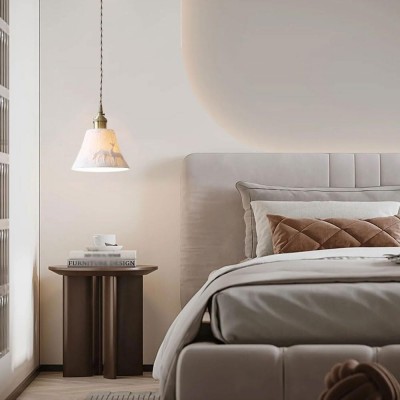 Carlo KiKi Fluted Ceramic Brass Pendant Light Carlo KiKi Fluted Ceramic Brass Pendant Light