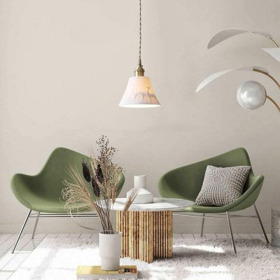 Carlo KiKi Fluted Ceramic Brass Pendant Light Carlo KiKi Fluted Ceramic Brass Pendant Light