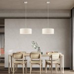 Padrig 3 Light Fabric Drum Shade Pendant Light