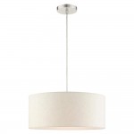Padrig 3 Light Fabric Drum Shade Pendant Light