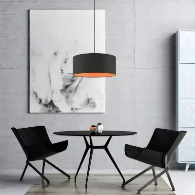 Padrig 3 Light Fabric Drum Shade Pendant Light