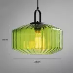Ivan Vintage Handmade Striped Glass Pendant Light