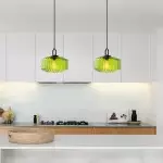 Ivan Vintage Handmade Striped Glass Pendant Light