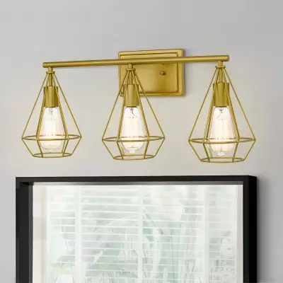 3-Light Vintage Industrial Design Gold Wall Light 3-Light Vintage Industrial Design Gold Wall Light
