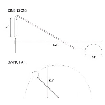 Praika Minimalist Swing Dome Wall Light Praika Minimalist Swing Dome Wall Light