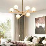 Bianca Colored Glass Shade Chandelier with Globes