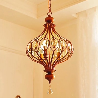Keir French Luxury Retro Crystal Cage Chandelier Keir French Luxury Retro Crystal Cage Chandelier