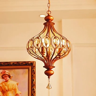 Keir French Luxury Retro Crystal Cage Chandelier Keir French Luxury Retro Crystal Cage Chandelier